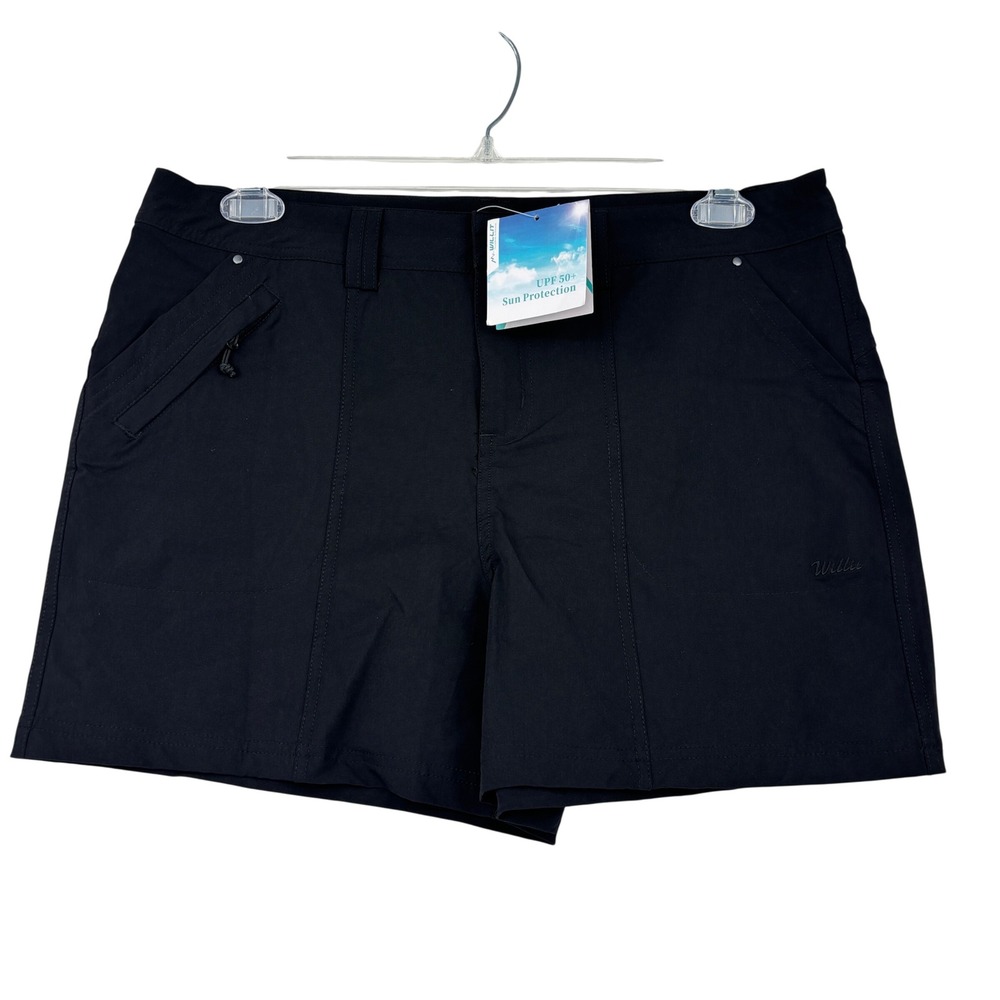Willit Cargo Shorts Womens 14 Black Quick Dry UPF 50 Sun Protection Hiking